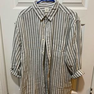 Striped H&M button up shirt